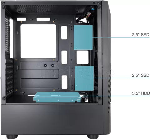 Boitier Moyen Tour ATX TooQ BioHazard TQGCC102 RGB avec panneau vitré (Noir)