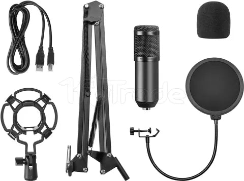 Microphone Mars Gaming MMicPro avec bras de montage (Noir)